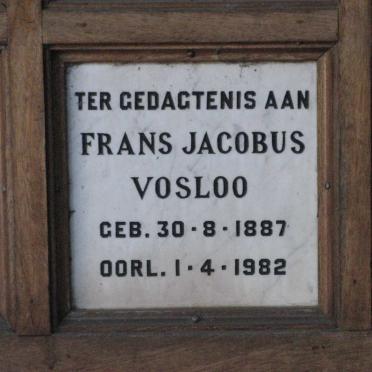 VOSLOO Frans Jacobus 1887-1982