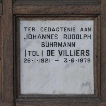 VILLIERS Johannes Rudolph Buhrmann, de 1921-1979