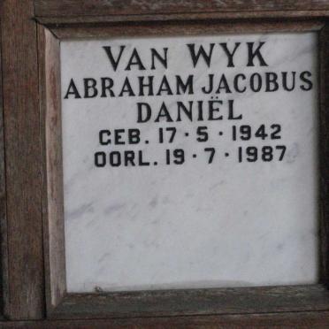 WYK Abraham Jacobus Daniel, van 1942-1987