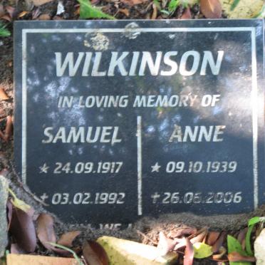 WILKINSON Samuel 1917-1992 &amp; Anne 1939-2006