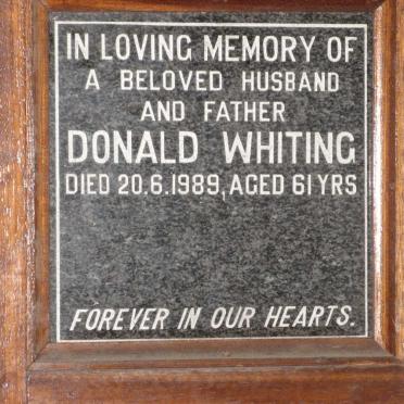 WHITING Donald -1989