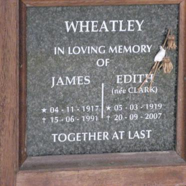 WHEATLEY James 1917-1991 &amp; Edith CLARK 1919-2007