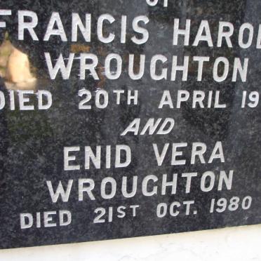 WROUGHTON Francis Harold -1955 &amp; Enid Vera -1980