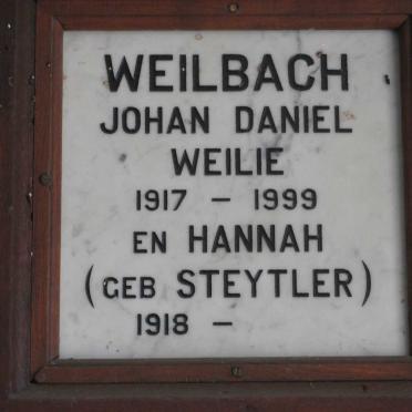 WEILBACH Johan Daniel 1917-1999 &amp; Hannah STEYTLER 1918-
