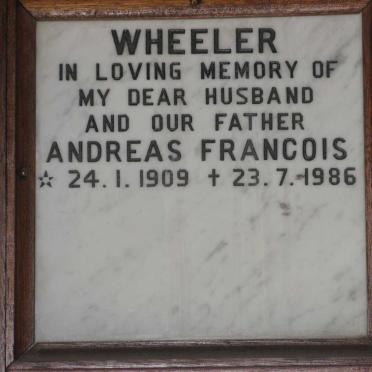 WHEELER Andreas Francois 1909-1986