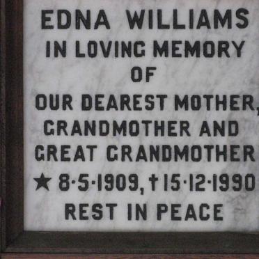 WILLIAMS Edna 1909-1990