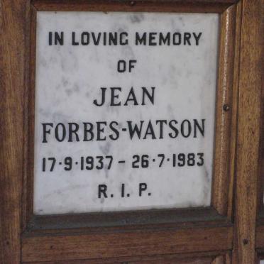 WATSON Jean, FORBES 1937-1983