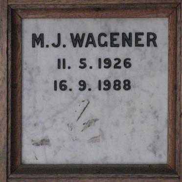 WAGENER M.J. 1926-1988