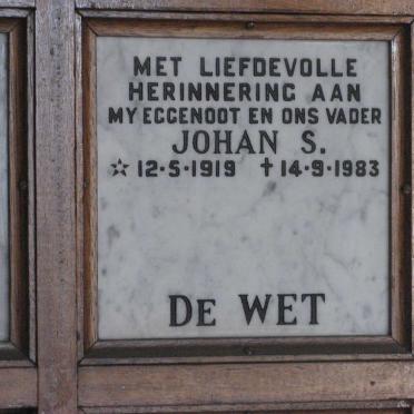 WET Johan S., de 1919-1983
