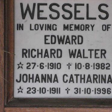 WESSELS Edward Richard Walter 1910-1982 &amp; Johanna Catharina 1911-1996