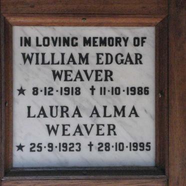 WEAVER William Edgar 1918-1986 &amp; Laura Alma 1923-1995