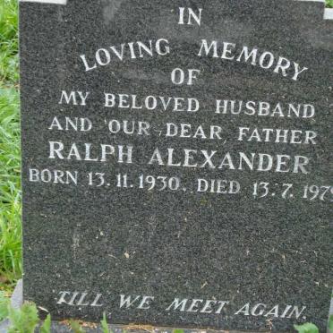 ? Ralph Alexander 1930-1979