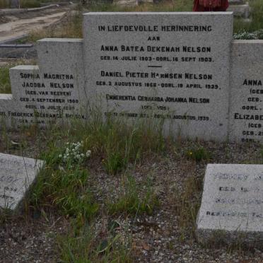 NELSON Daniel Pieter Harmsen 1866-1929 &amp; Emmerentia Gerharda Johanna VOS 1875-1939 :: NELSON Anna Batea Dekenah 1903-1903