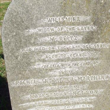 REITZ M. -1897 :: NELSON Rachel A.M. 1856-1916