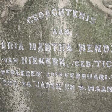 NIEKERK Maria Martha Hendrika, van nee TICHY -1896