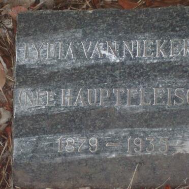 NIEKERK Lydia, van nee HAUPTFLEISCH 1879-1935