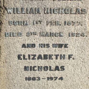 NICHOLAS William 1877-1924 &amp; Elizabeth F. 1883-1974 :: MARSHALL Frank 1886-1938