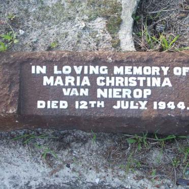 NIEROP Maria Christina, van -1944