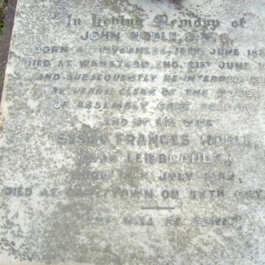NOBLE John 1836-1898 &amp; Susan Frances LEIBRANDT 1842-1917