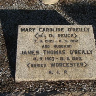 O'REILLY James Thomas 1903-1950 &amp; Mary Caroline DE REUCK 1909-1982