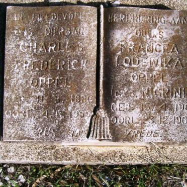 OPPEL Charles Frederick 1886-19?? &amp; Francea Lodewika NIGRINI 1901-1965