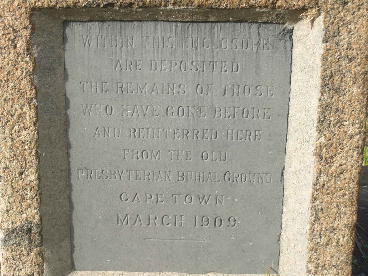 09. Reinterred from the Presbyterian Burial ground.  March 1909