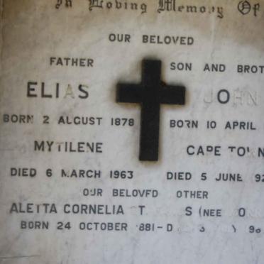 PSARADELIS Elias 1878-1963 &amp; Aletta Cornelia Stephanus MORRIS 1881-1969 :: PSARADELIS John 1915-1929