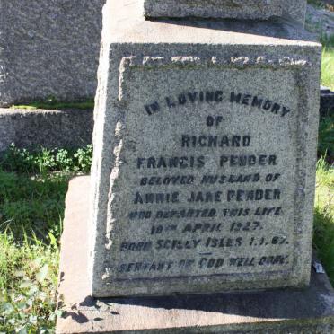 PENDER Richard Francis 1867-1927