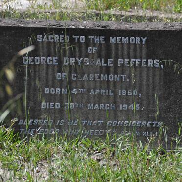 PEFFERS George Drysdale 1860-1945
