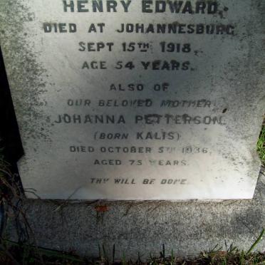 PETTERSON Henry Edward -1918 &amp; Johanna KALIS -1936 :: PETTERSON Vera Marion -1918