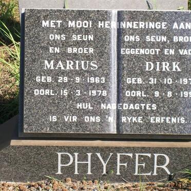 PHYFER Marius 1963-1978 :: PHYFER  Dirk 1971-1997