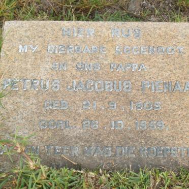 PIENAAR Petrus Jacobus 1905-1959 &amp; Jacomina Gysbertha Francina 1909-1990