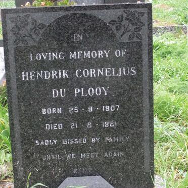 Hendrik Cornelius born 25 October 1907 and died 21 August 1981 aged 74 years and Peggy