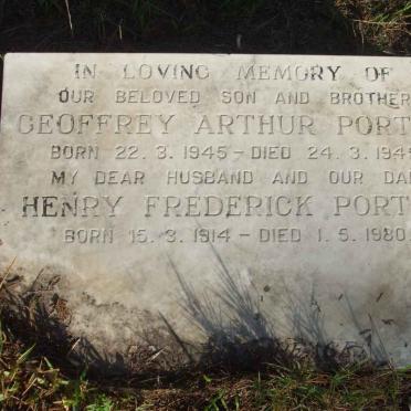 PORTER Geoffrey Arthur 1945-1945 :: PORTER Henry Frederick 1914-1980