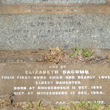 POCOCK Elizabeth Lydia ?-1944  ::  DACOMB Elizabeth  1885-1954