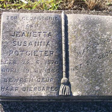 POTGIETER Jeanetta Susanna 1870-1965