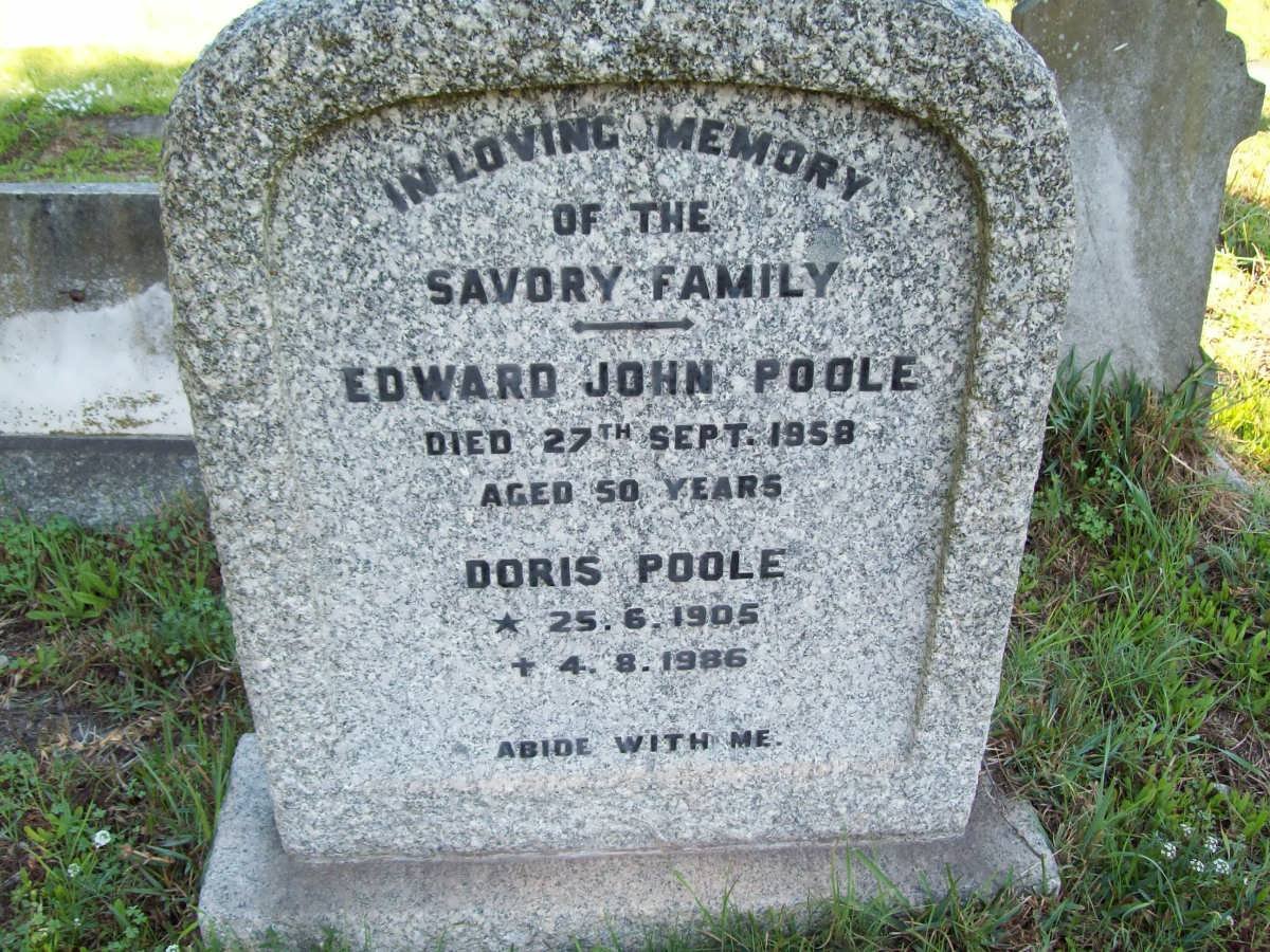 POOLE Edward John -1958 &amp; Doris 1905-1986