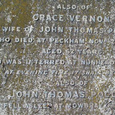 POCOCK John Thomas -1876 &amp; Grace Vernon -1868