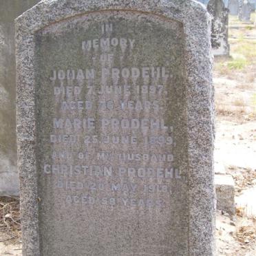 PRODEHL Johan -1897 &amp; Marie  -1899 :: PRODEHL Christian -1918