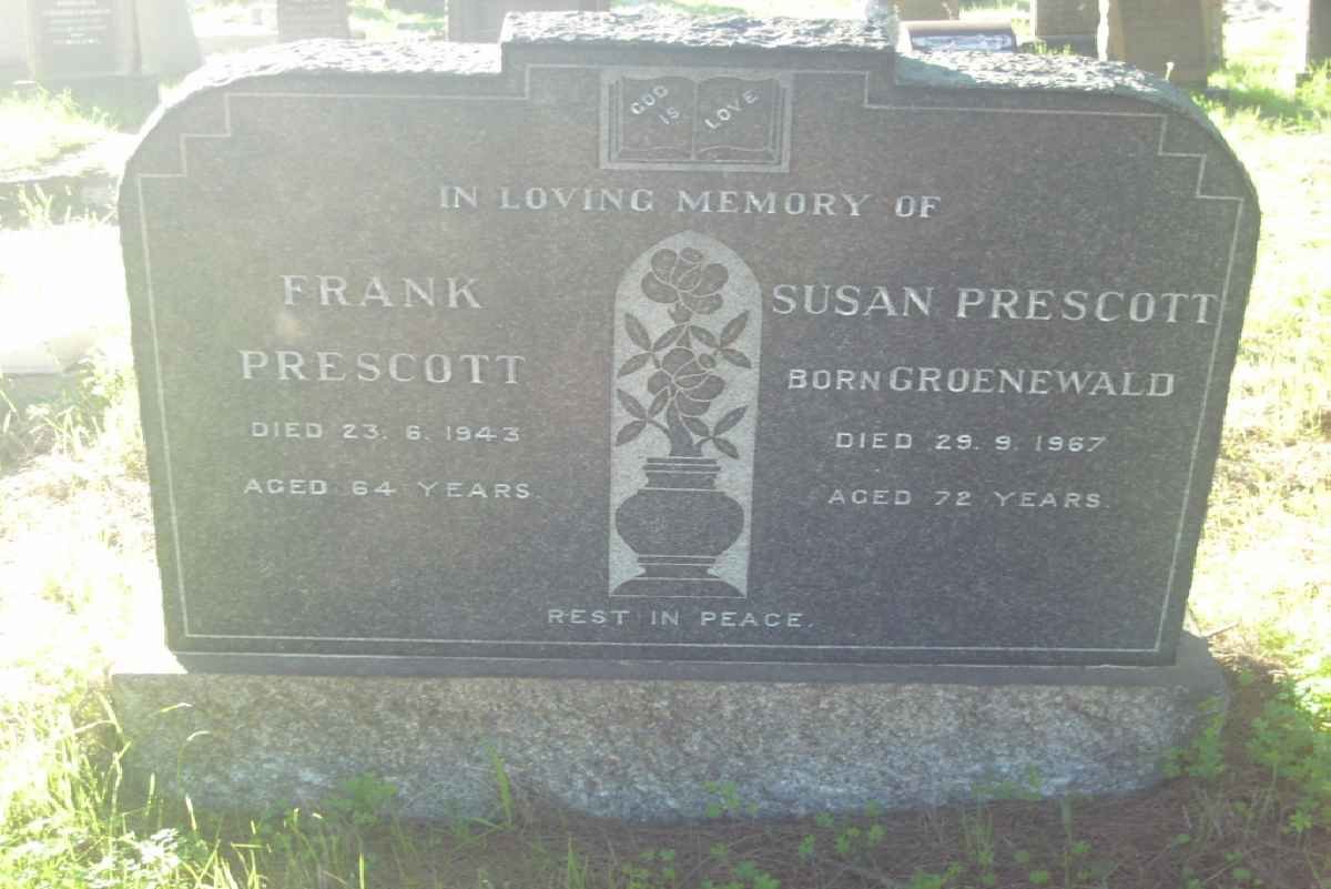 PRESCOTT Frank -1943 &amp; Susan GROENEWALD -1967