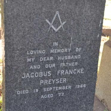 PREYSER Jacobus Francke -1966 :: PREYSER Cornelia Agatha Rowland