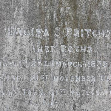 PRITCHARD Louisa C. nee BOTHA 1855-1895