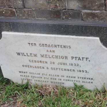 PFAFF Willem Melchior 1832-1893 &amp; Susanna Wilhelmina EBERSOHN 1834-1903 