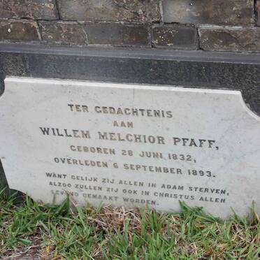 PFAFF Willem Melchior 1832-1893 &amp; Susanna Wilhelmina EBERSOHN 1834-1903 