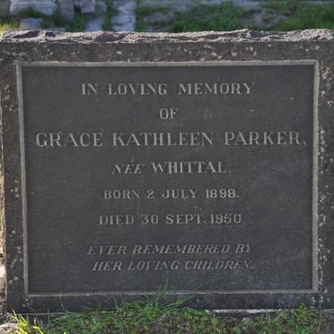 PARKER Grace Kathleen nee WHITTAL 1898-1950
