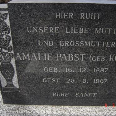 PABST Amalie nee KOCH 1887-1967