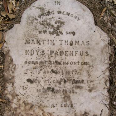 PAPENFUS Martin Thomas Kuys 1877-18??