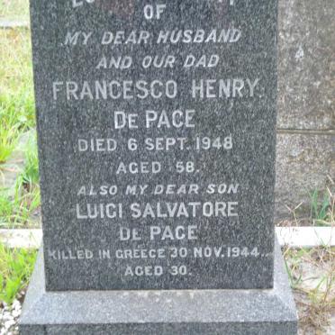 PACE Francesco Henry, de -1948 :: DE PACE Luigi Salvatore -1944