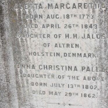 PALLAS Aletta Margaretha 1773-1843 :: PALLAS Anna Christina 1802-1862