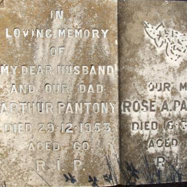 PANTONY Arthur -1953 &amp; Rosa A. -1980